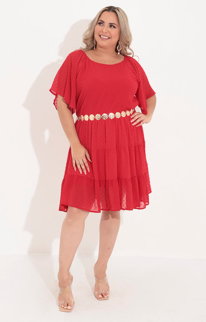 Vestido rojo con diseño 3D - VESTIDO Boutiquemirel 