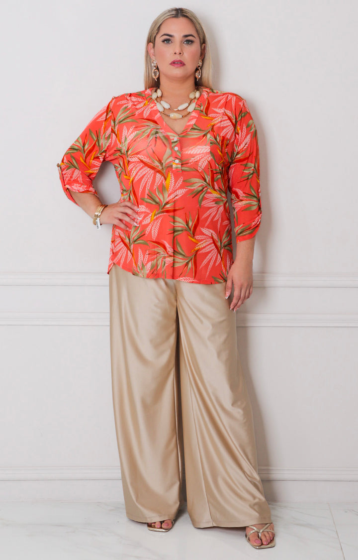 Blusa estampada con botones - BLUSAS CURVY Boutiquemirel 