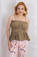 Blusa peplum con cinturón