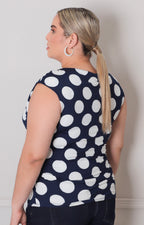 Blusa estampada polka dots - BLUSAS CURVY Boutiquemirel 