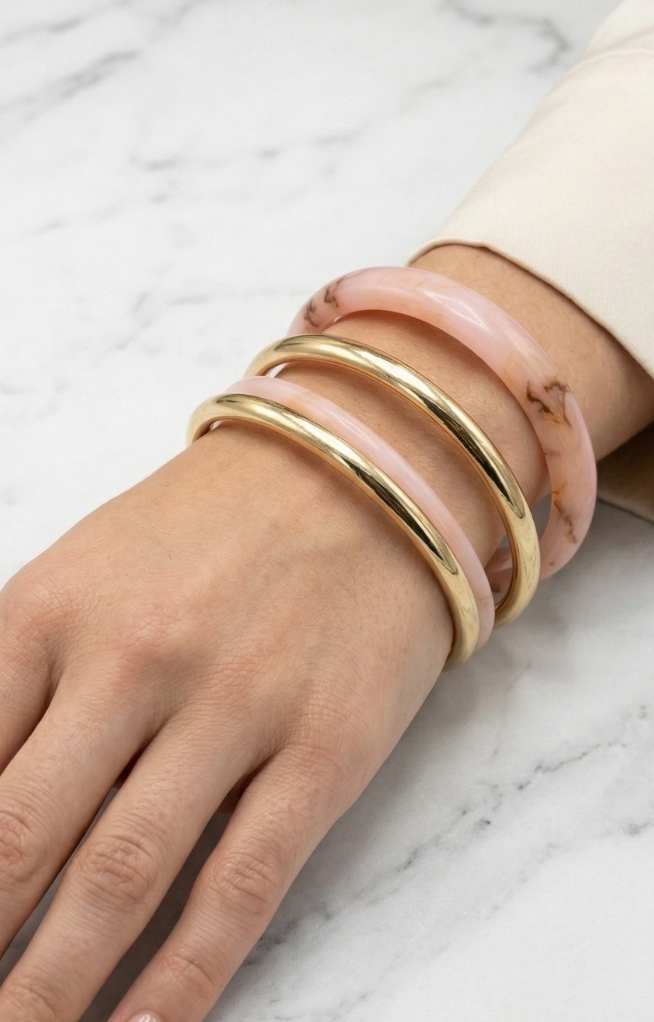 Brazaletes rosa mármol - PULSERAS Boutiquemirel 