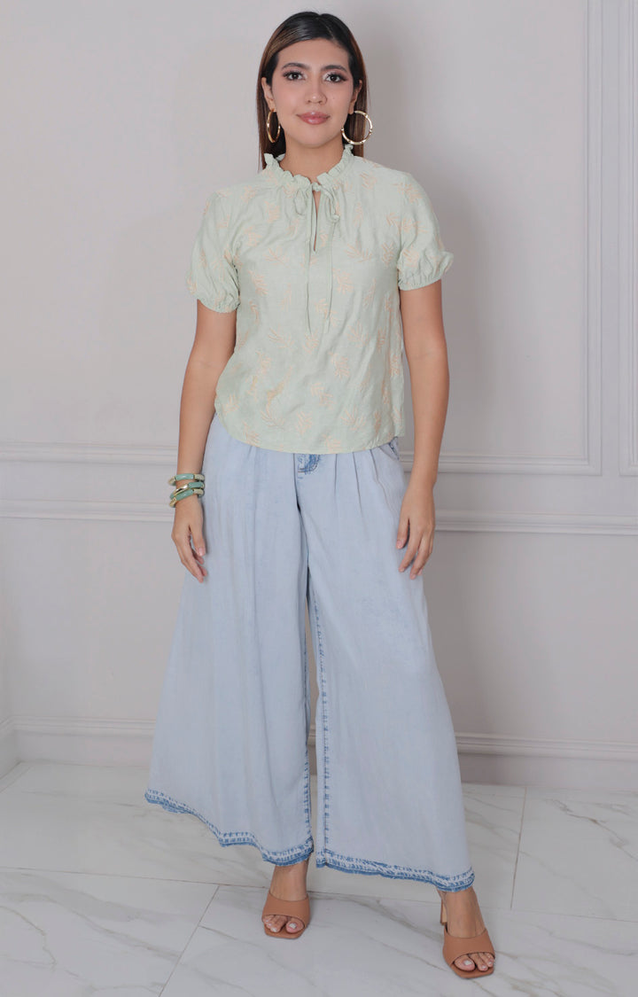 Blusa estampada con bordado - BLUSAS REGULAR Boutiquemirel 