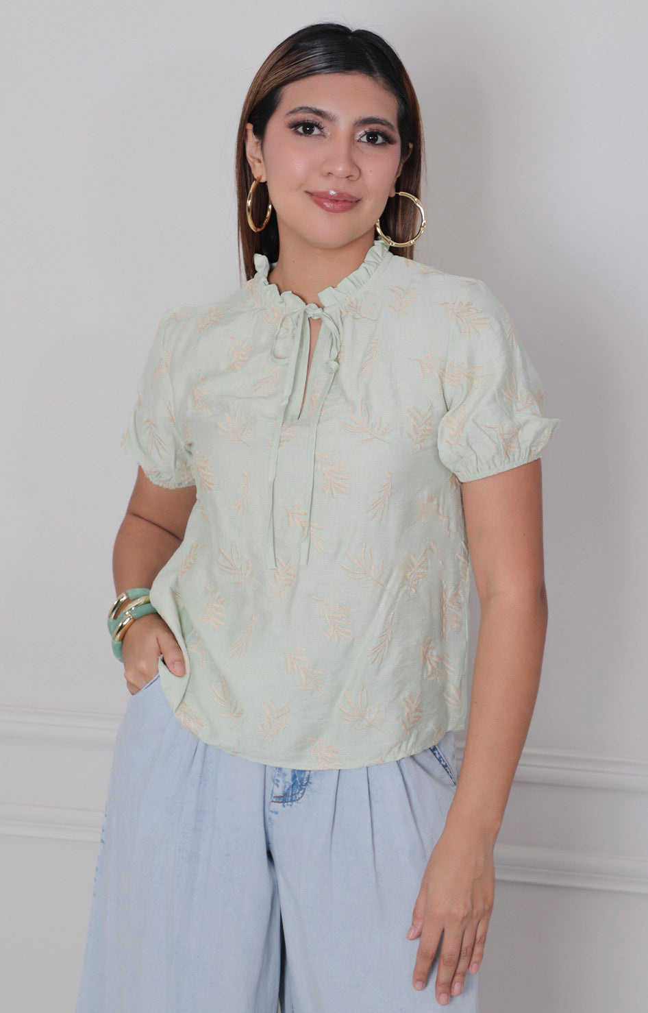 Blusa estampada con bordado - BLUSAS REGULAR Boutiquemirel 