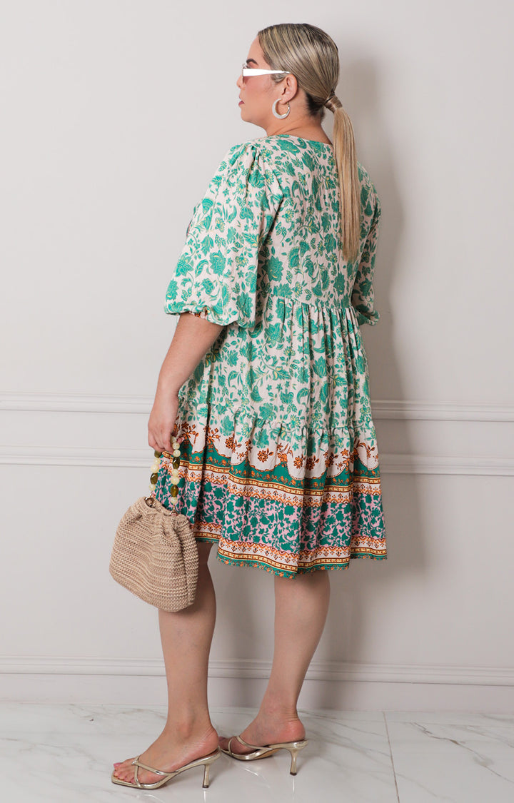 Vestido corto estampado - VESTIDO LARGO CURVY Boutiquemirel 