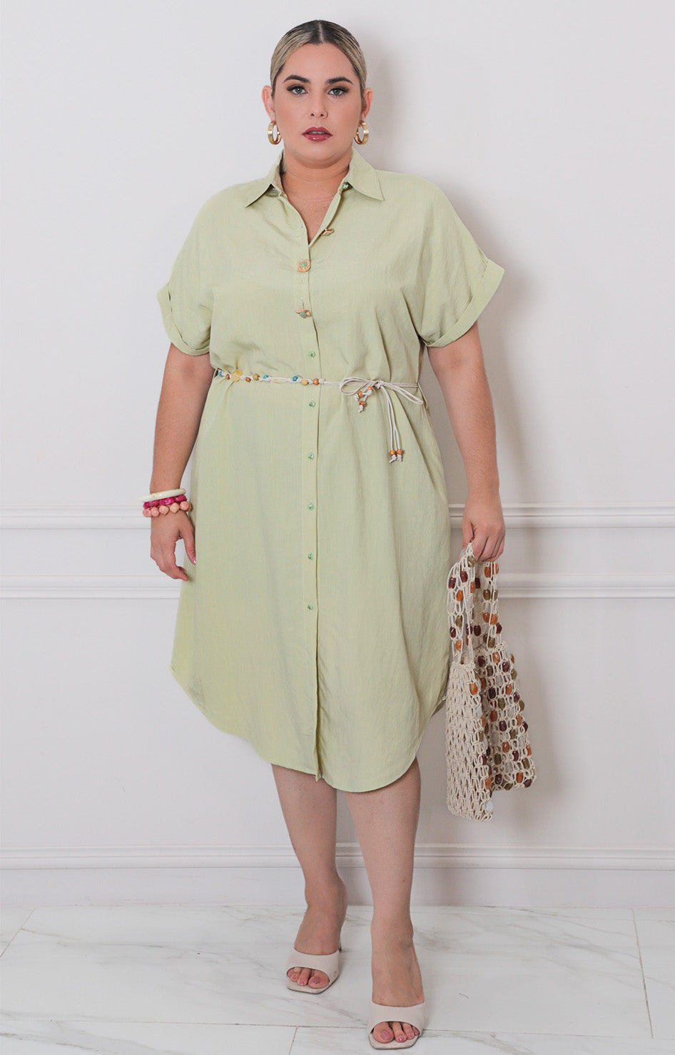 Vestido de botones con lazo - VESTIDO LARGO CURVY Boutiquemirel 