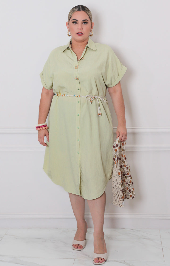 Vestido de botones con lazo - VESTIDO LARGO CURVY Boutiquemirel 