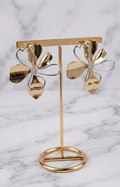 Aretes Flor Dorado con Brillo - ARETES Boutiquemirel 