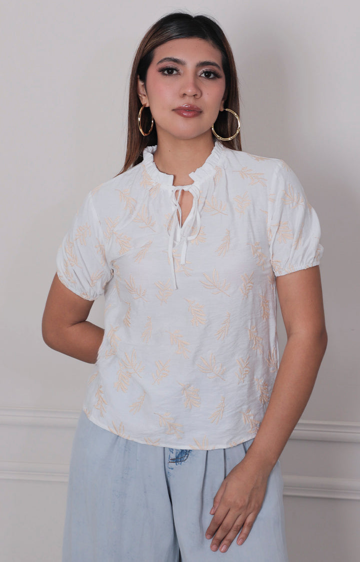 Blusa estampada con bordado - BLUSAS REGULAR Boutiquemirel 