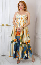 Vestido maxi con estampado tropical