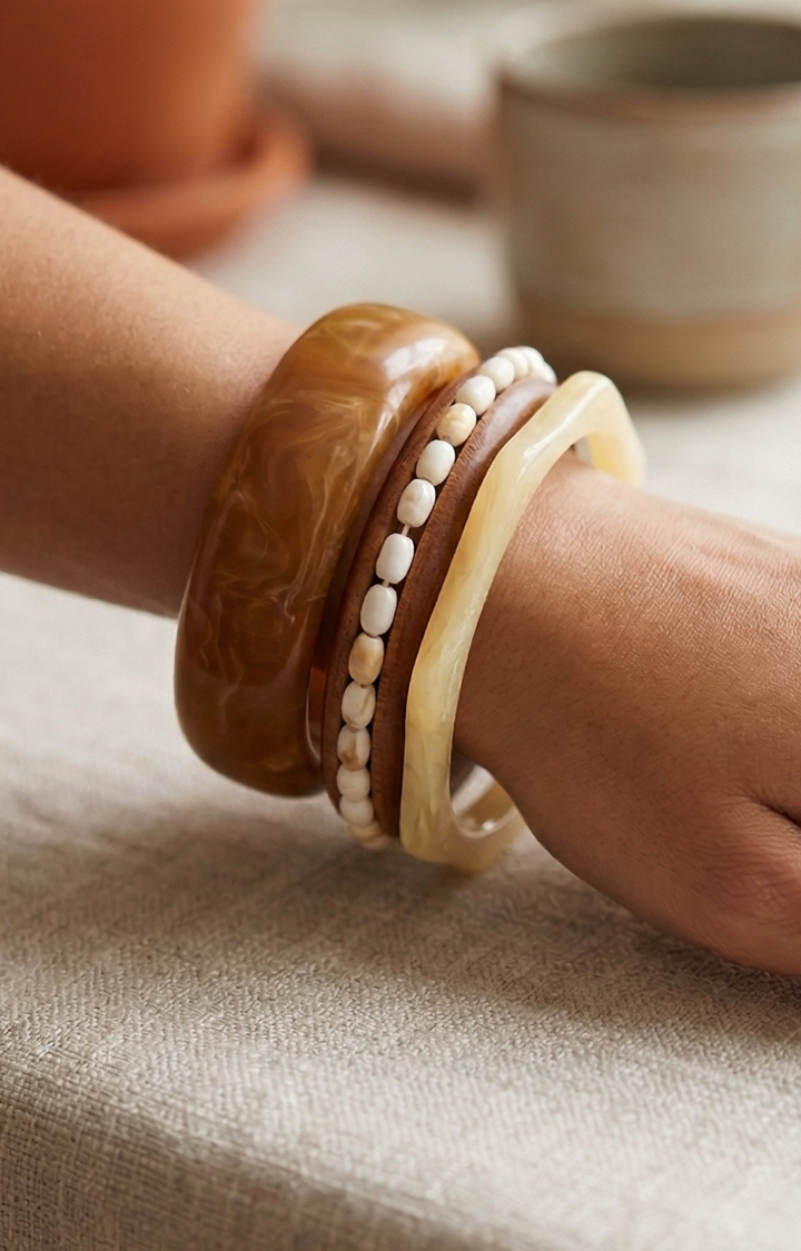 Set pulseras madera & ámbar - PULSERAS Boutiquemirel 