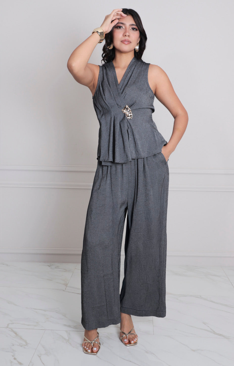 Conjunto liso con hebilla dorada - CONJUNTO REGULAR Boutiquemirel 