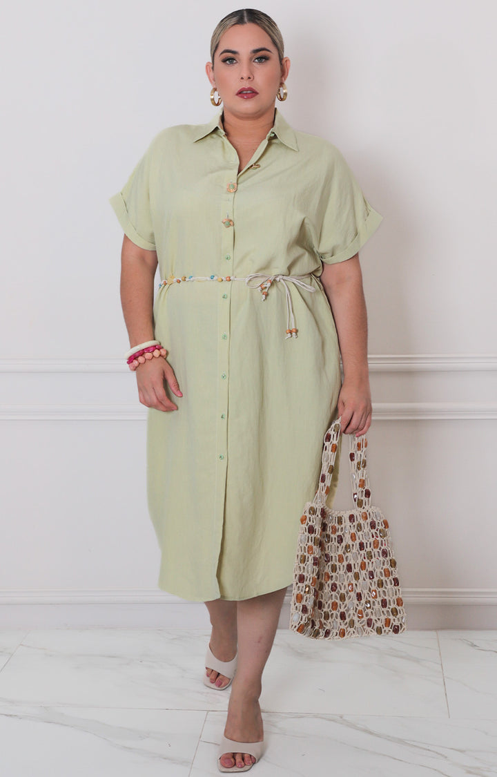 Vestido de botones con lazo - VESTIDO LARGO CURVY Boutiquemirel 