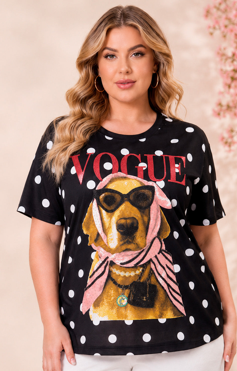 Blusa con estampado y aplicaciones decorativas - BLUSAS CURVY Boutiquemirel 