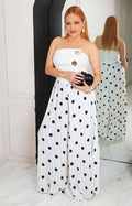 Palazzo blanco polka dots
