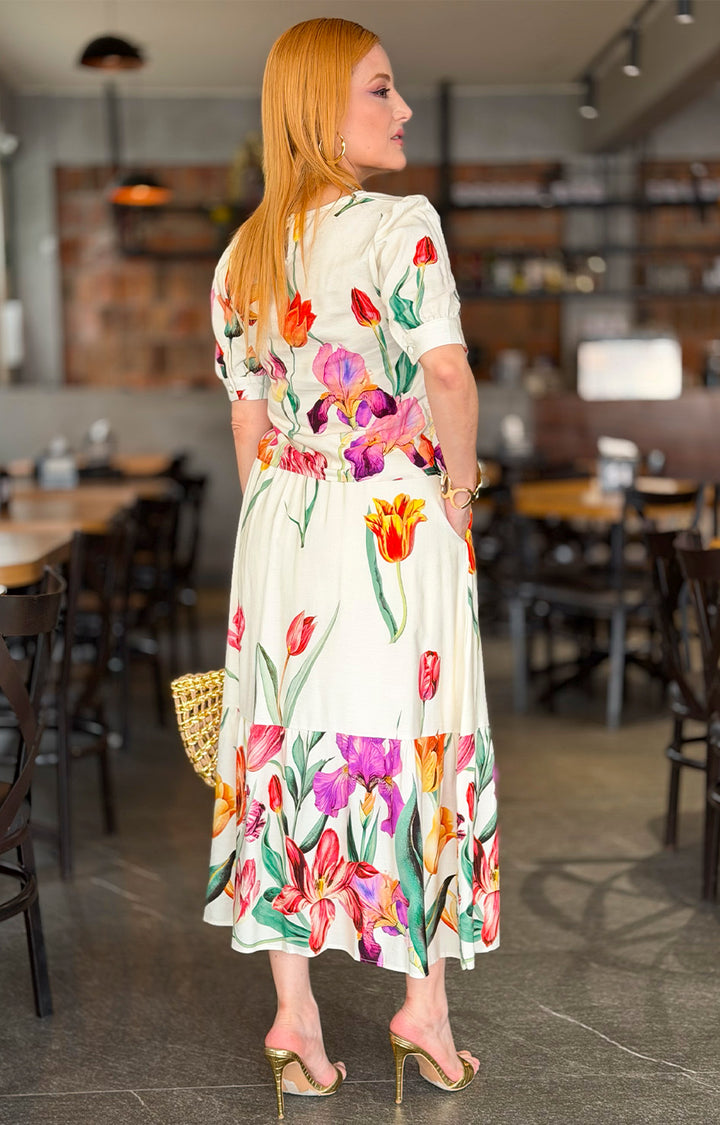 Conjunto beige con estampado floral - CONJUNTO REGULAR Boutiquemirel 