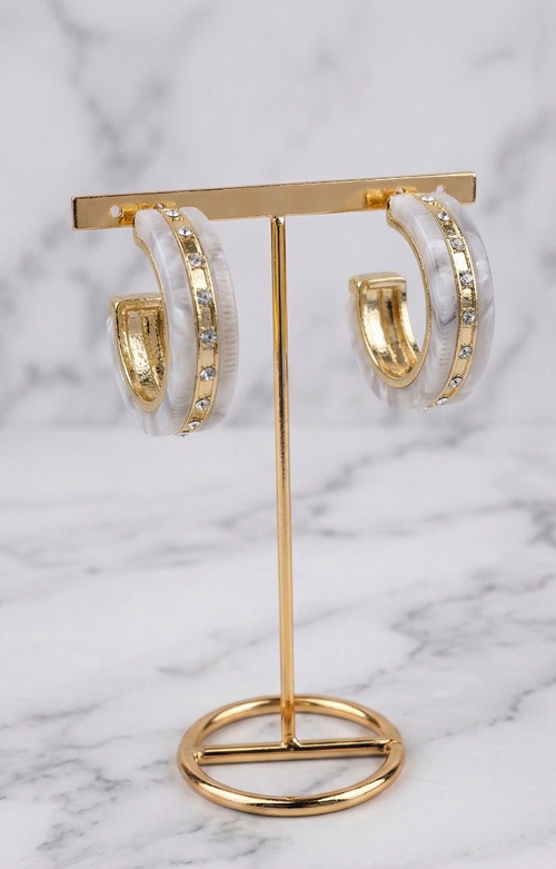 Aretes dorados con circonias - ARETES Boutiquemirel 