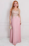 Vestido rosa con bordado - VESTIDO LARGO REGULAR Boutiquemirel 