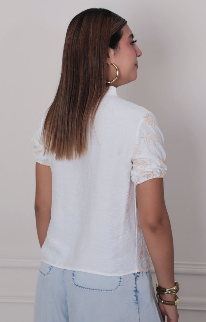 Blusa estampada con bordado - BLUSAS REGULAR Boutiquemirel 