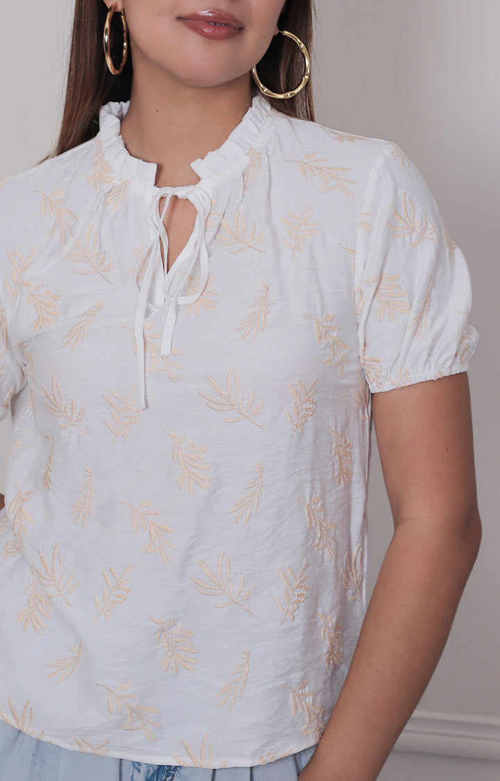 Blusa estampada con bordado - BLUSAS REGULAR Boutiquemirel 