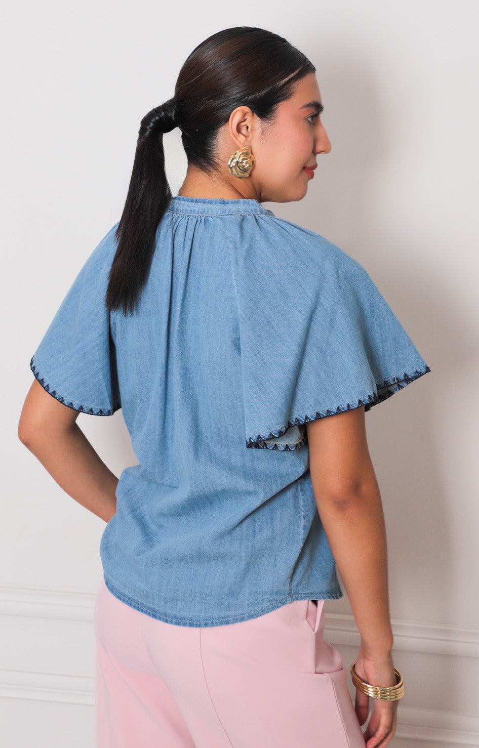 Blusa de mezclilla lisa - BLUSAS REGULAR Boutiquemirel 