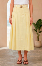 Falda amarilla con cinturón - FALDA REGULAR Boutiquemirel 