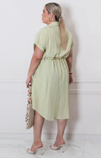 Vestido de botones con lazo - VESTIDO LARGO CURVY Boutiquemirel 