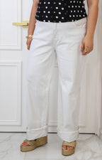 Pantalón de mezclilla blanco