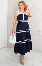 Vestido azul marino de tirantes