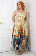 Vestido maxi con estampado tropical