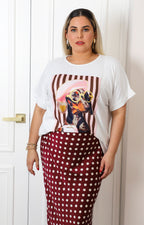 Blusa blanca con estampado de perrito