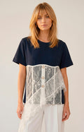 Blusa con aplicación de encaje