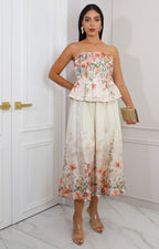 Vestido midi estampado floral