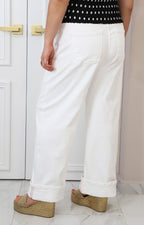 Pantalón de mezclilla blanco