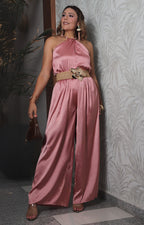 Conjunto satinado halter rosa - CONJUNTO REGULAR Boutiquemirel 