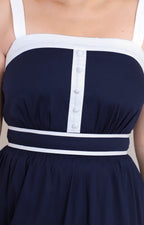 Vestido azul marino de tirantes