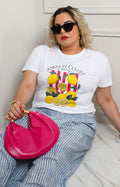 Blusa blanca con estampado de limones