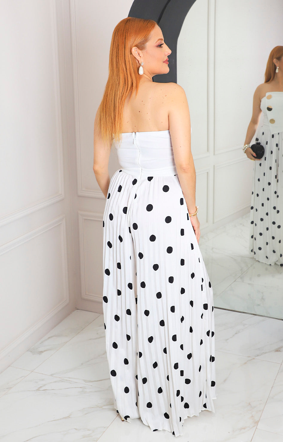 Palazzo blanco polka dots