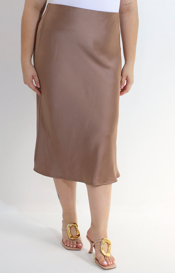 Falda cafe midi - FALDA Boutiquemirel 