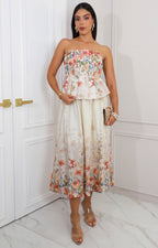 Vestido midi estampado floral