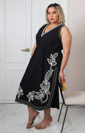 Vestido con bordado floral