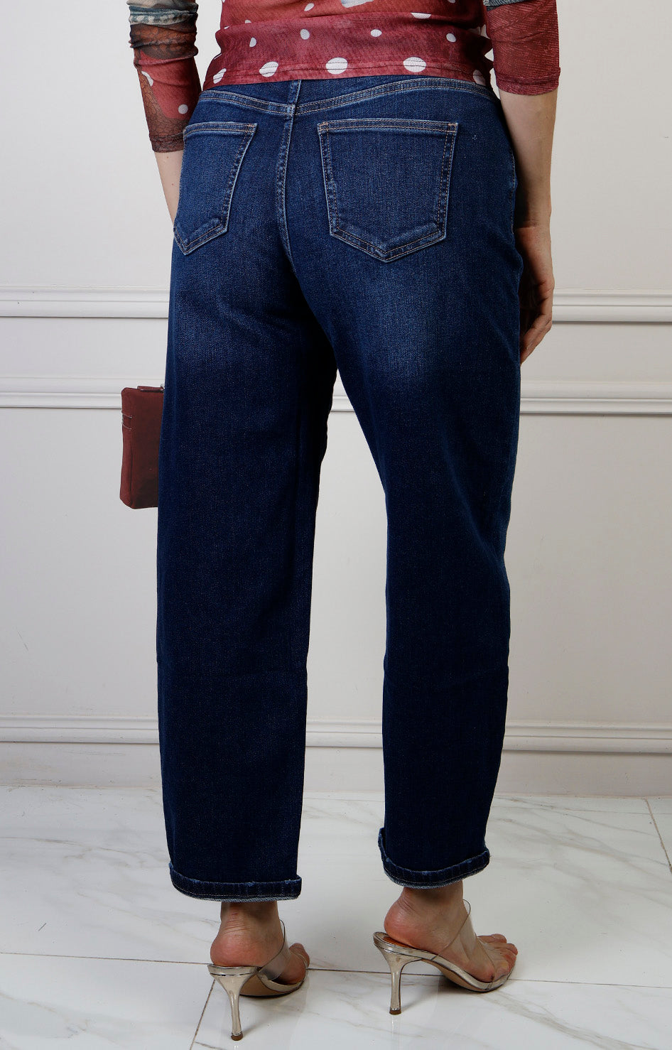 Pantalón azul de mezclilla pierna ancha