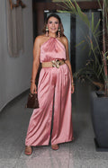 Conjunto satinado halter rosa - CONJUNTO REGULAR Boutiquemirel 