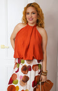 Blusa chedron halter con textura