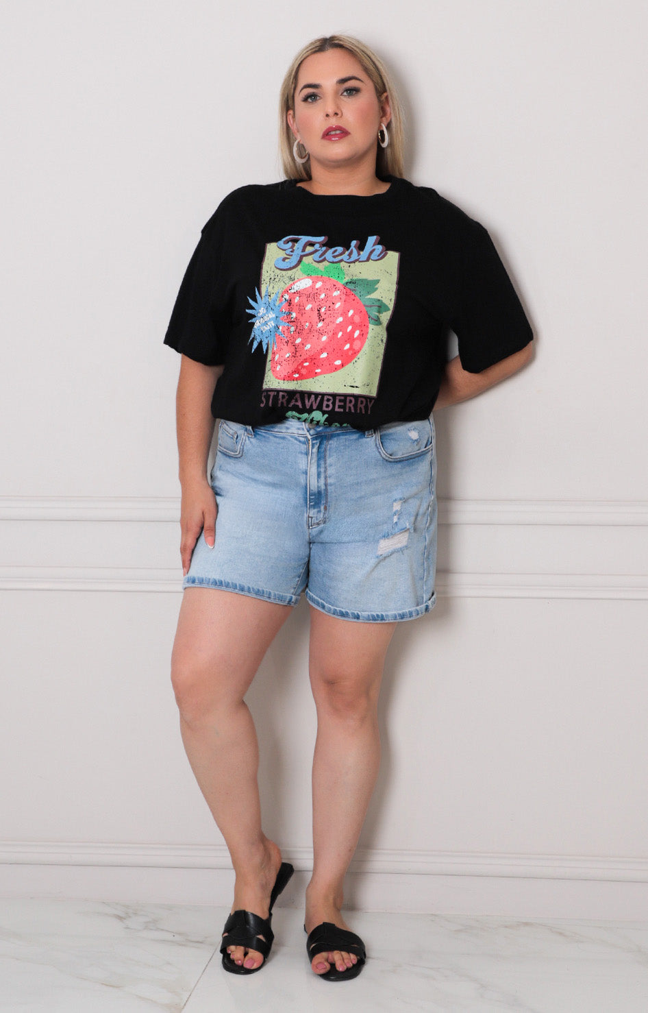 Blusa estampada strawberry - BLUSAS CURVY Boutiquemirel 