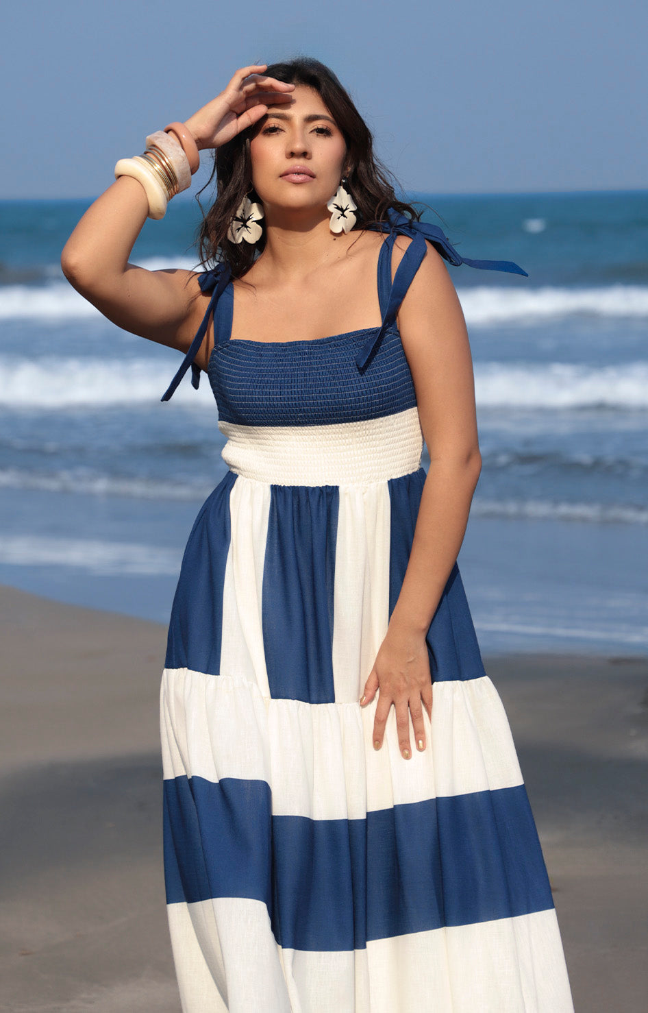 Vestido estampado en azul - VESTIDO LARGO REGULAR Boutiquemirel 