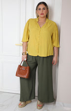 Blusa escote en V con mangas globo