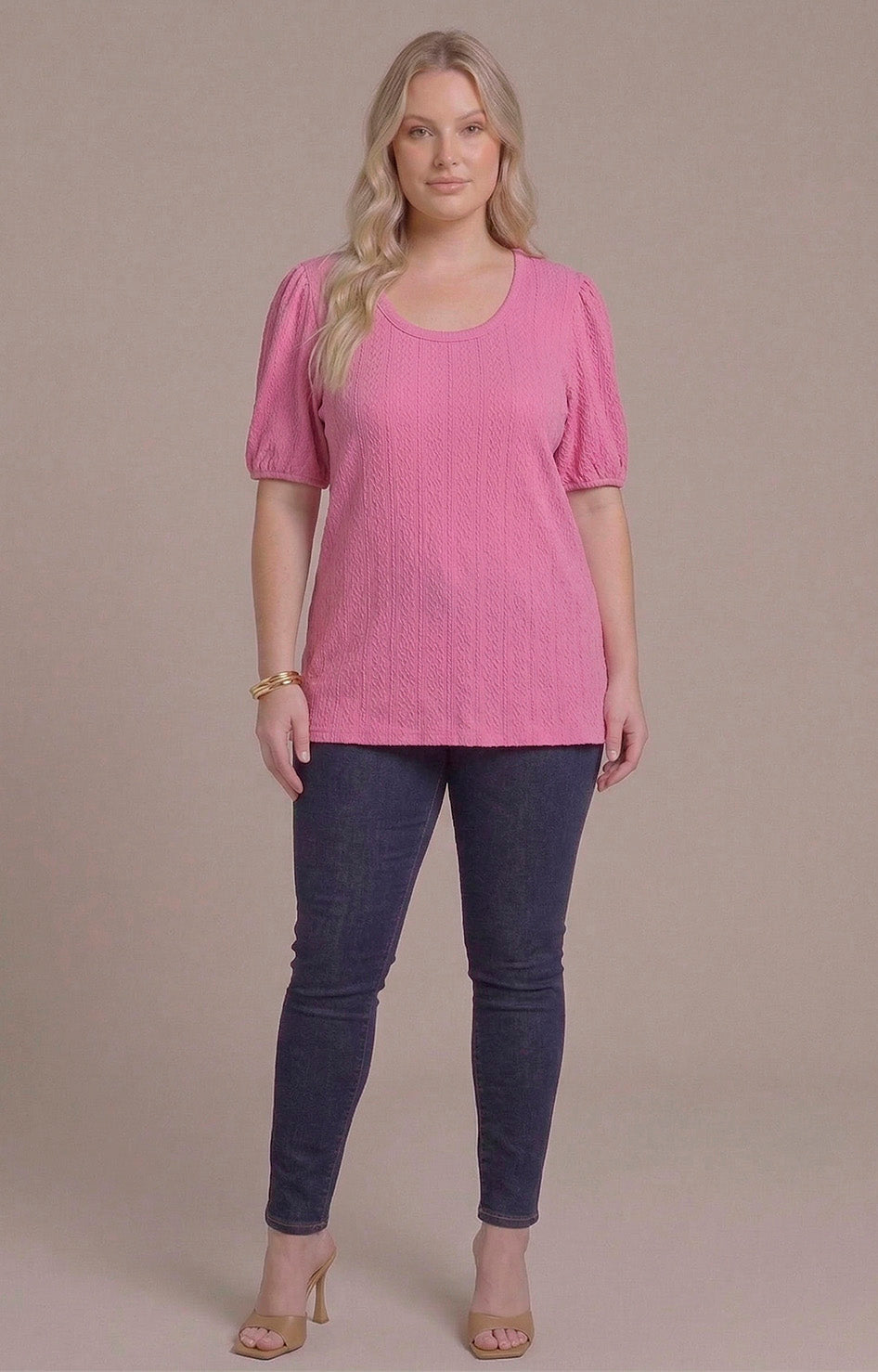 Blusa rosa texturizada - BLUSAS CURVY Boutiquemirel 