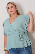 Blusa blanca peplum - BLUSAS CURVY Boutiquemirel 