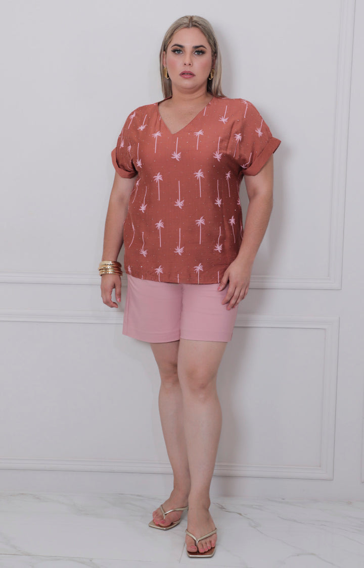 Blusa estampada con mangas - BLUSAS CURVY Boutiquemirel 