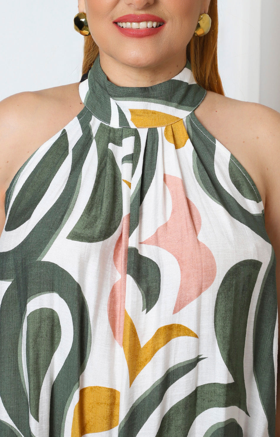 Palazzo halter con estampado geométrico